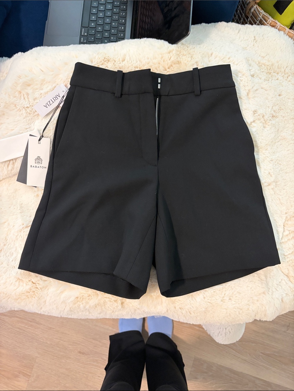 Babaton Black High-Rise Tailored Shorts